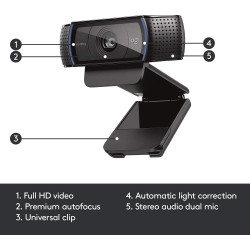 Logitech C920 HD V-U0028 1080p USB Webcam with Dual Mic (PC / Laptop) Logitech C920 HD V-U0028 1080p USB Webcam with Dual Mic (PC / Laptop)